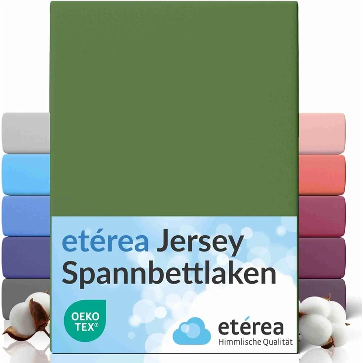 etérea Comfort Jersey Spannbettlaken Kaktus 200x200 cm - 200x220 cm – Bild 1
