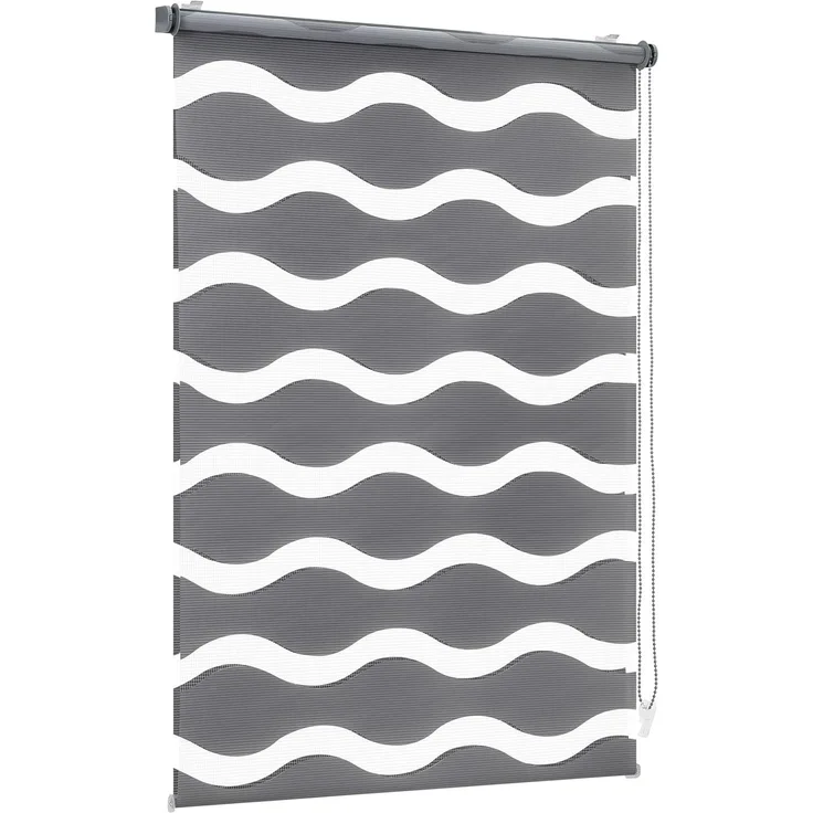Sekey Doppelrollo Wellen Klemmfix ohne Bohren für Fenster, Doppelrollo 40 cm breit, Duo Rollo Welle Jalousie Sonnenschutz, 40x130cm, Dunkelgrau
