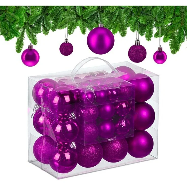 Relaxdays Weihnachtskugeln im 50er Set – Bild 1