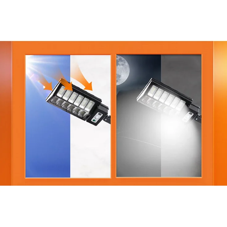 Superfire FF7-B Solarlampe , 28W, 2400mAH Außenbeleuchtung Bewegungsmelder Schwarz – Bild 4