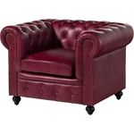Sessel Echtleder 105x82x75 rot CHESTERFIELD #402