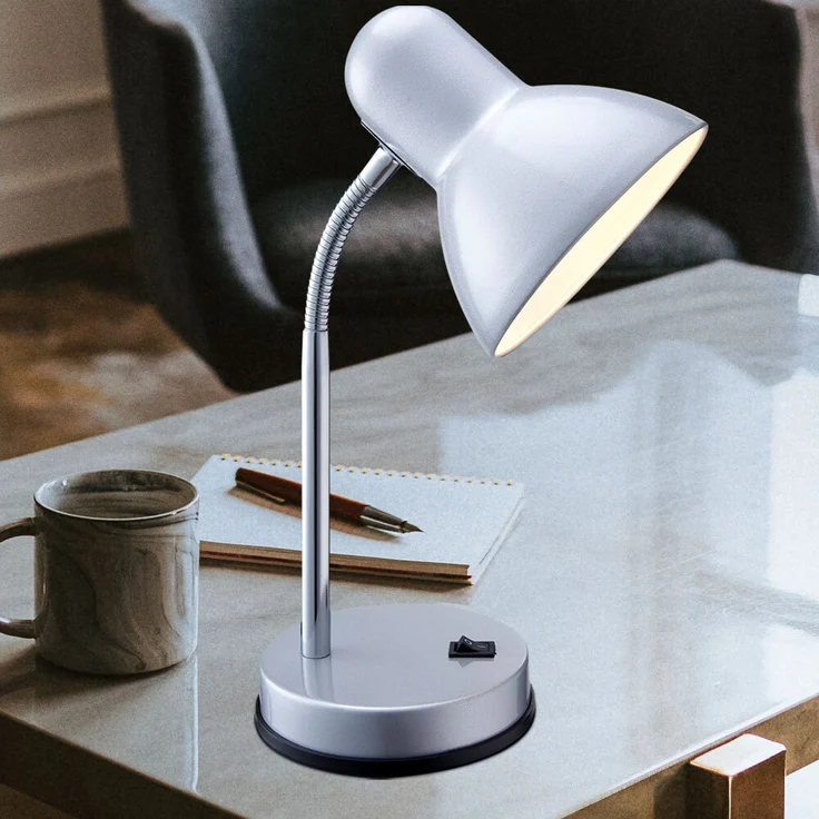 Moderne Tischleuchte aus Metall silber - BASIC – Bild 6