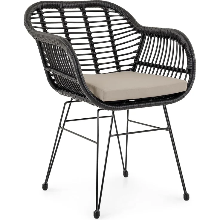 IDIMEX Gartenstuhl PARAMO (2 St), In & Outdoor Esszimmerstuhl 2er Set mit Metallgestell in Rattan Optik – Bild 5