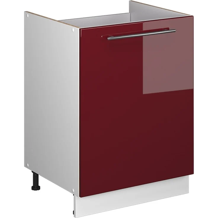 Spülenunterschrank Fame-Line Bordeaux Hochglanz/Weiß 60 cm Vicco – Bild 1
