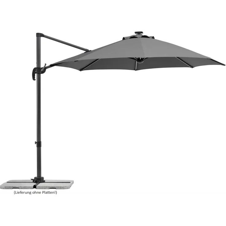 Ampelschirm Rhodos Blacklight 300/8 anthrazit rund, Ø ca. 300 cm