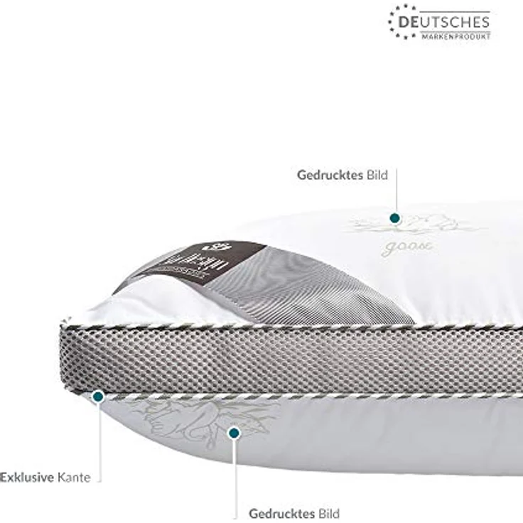 SEI Design Kopfkissen Drei-Kammerkissen Classica Soft 3D 40x80 SWAN Schlafkissen, Füllung: Airdream micro, Bezug: Microfaser, Rückenschläfer, Seitenschläfer, Bauchschläfer, Alternative zu Daunen – Bild 6