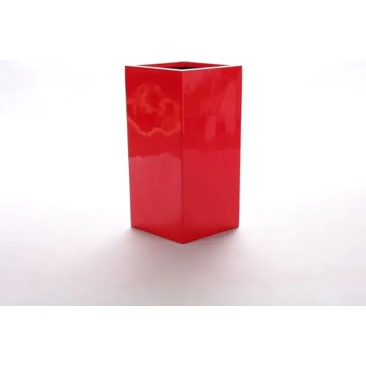 Pflanzkübel Blumenkübel Blumentopf Fiberglas Säule LxBxH 30 x 30 x 90 cm hochglanz rot