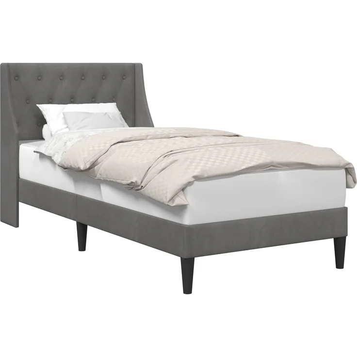 vidaXL Bettrahmen mit Kopfteil Dunkelgrau 100 x 203 cm Samt 42027462 – Bild 2