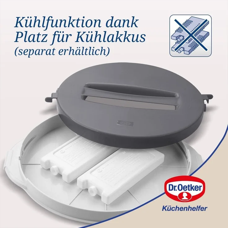 Dr. Oetker - Kuchentransportbox Kuchenbehälter mit Fach für Kühlakkus 1015 – Bild 3