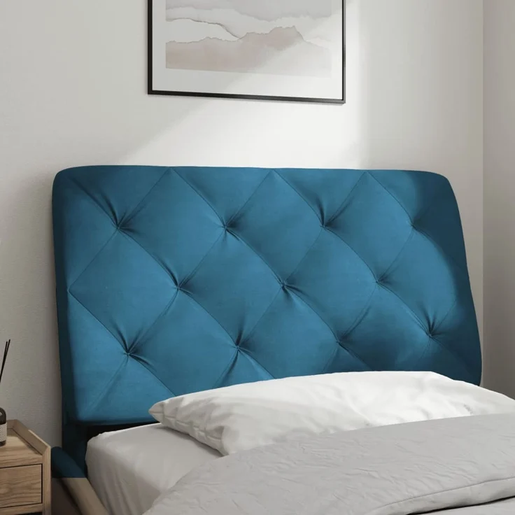 vidaXL Kopfteil-Kissen Blau 90 cm Samt 374712 – Bild 3