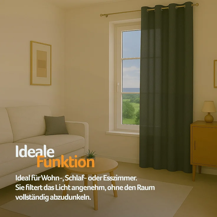 Bestlivings Blickdichte, Gardine mit Ösen, in vielen Größen und Farben Anthrazit 140x175 cm – Bild 7