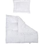 roba Kindersteppbett inkl. Bettdecke 80 x 80 + Kissen 40 x 35 cm - Ganzjahres Baby-Set (Inlett) - Weiß