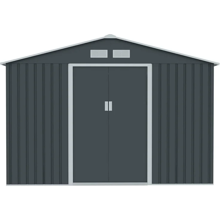XXL Metall Gerätehaus Geräteschuppen Garten Haus Schuppen Gartenhaus Laube grau – Bild 5