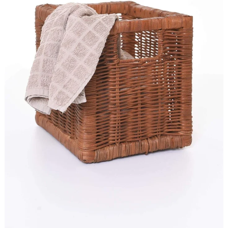 VIVANNO Regalkorb Schrankkorb Korb Rattan quadratisch "Attraktiv", Braun 23x26x26 cm – Bild 7