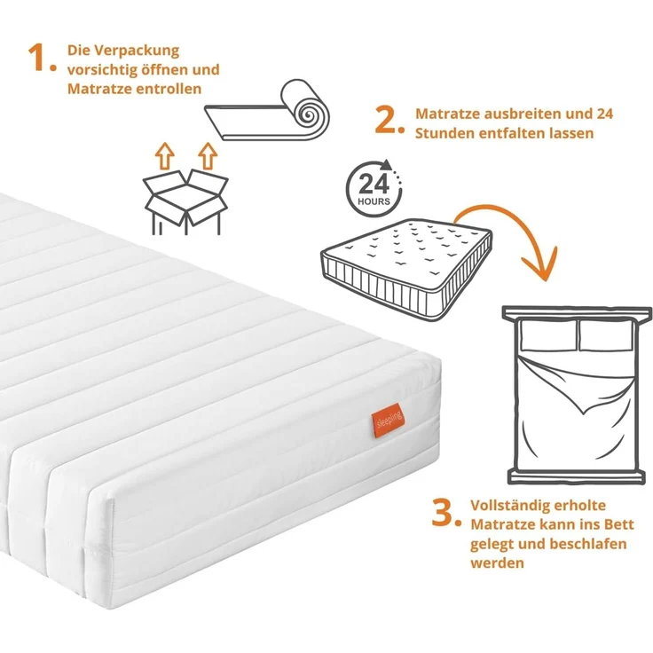 Kaltschaummatratze Basic 30, sleepling, 90x200 cm, 100x200 cm, 140x200 cm und uvm, ergonomisch & atmungsaktiv – Bild 5