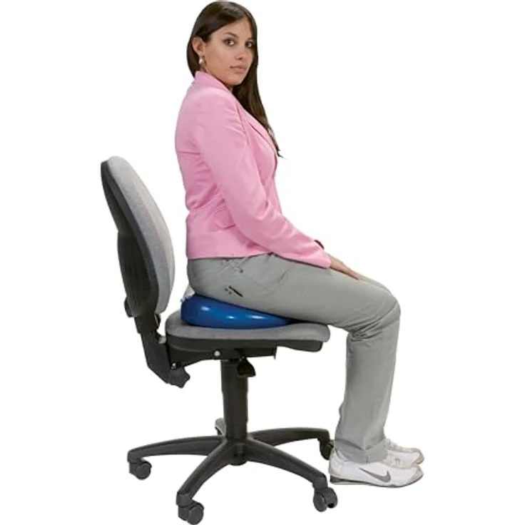 GYMNIC Sit on Air Aufblasbares Kissen, fördert gesunde Körperhaltung, blau – Bild 2