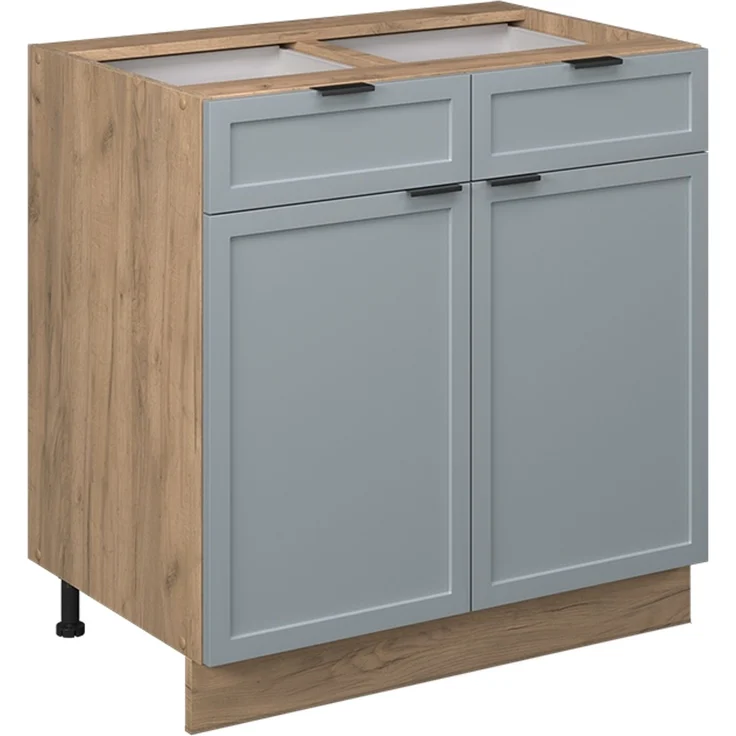 Küchenunterschrank Fame-Line Hellblau-grau 80 cm ohne Arbeitsplatte Vicco – Bild 1