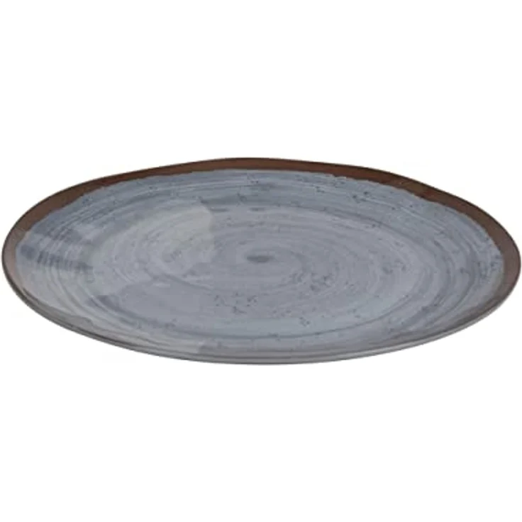 Melamin Geschirr Set 12-teilig braun grau – Bild 3