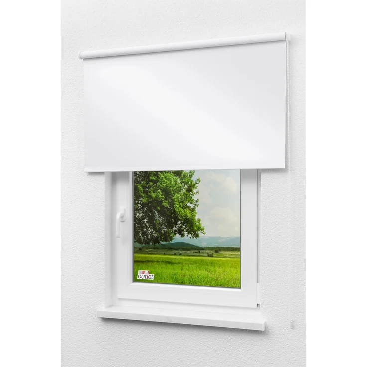 Lysel Outlet - Verdunkelungsrollo Shiny Reinweiß, (B x H) 122.50cm x 175cm in weiß/reinweiß – Bild 4