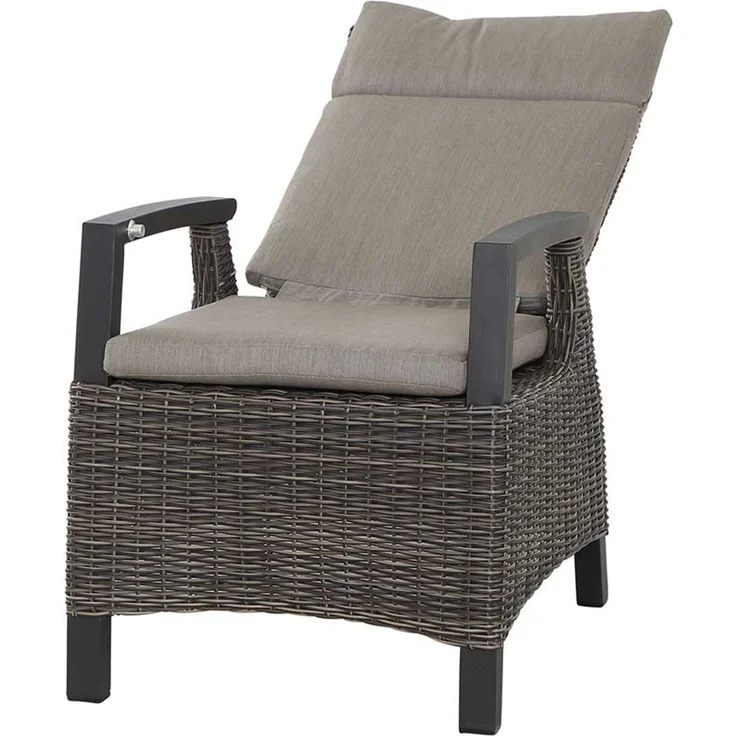 Gartensessel Corido, Rattan, Grau, Schwarz, 61 x 109 x 62 cm – Bild 3