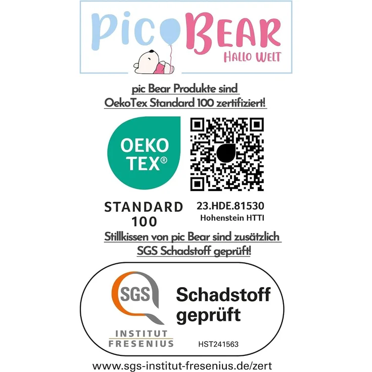 pic Bear Nackenkissen 100 cm x 21cm, ergonomisch - anschmiegsam, Flower blue : Flower blue – Bild 2