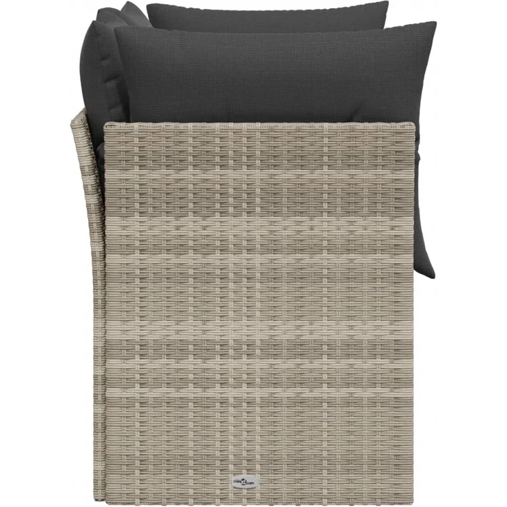 vidaXL Gartensofa mit Kissen 2-Sitzer Hellgrau Poly Rattan 366192 – Bild 4