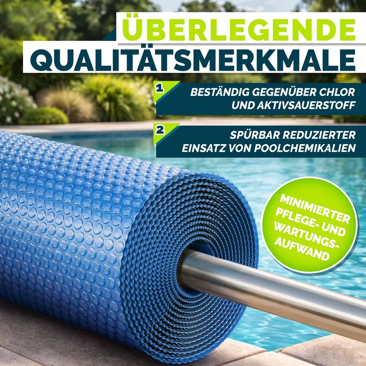 tillvex® Premium Pool Solarabdeckplane 400 µm Rechteckig 549x274 cm | Solarfolie Wärmeplane zuschneidbar | Solarplane Solarabdeckung | Poolheizung Poolsolarplane für Wassererwärmung – Bild 3