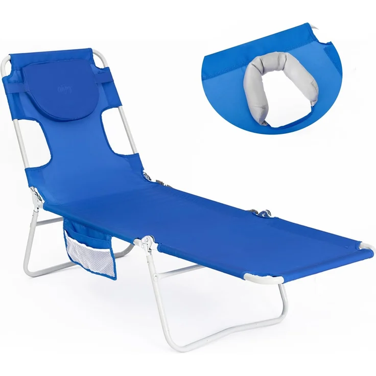 #WEJOY Sonnenliege Klappbarer mit Lesefenster, Liegestuhl Klappbar 5-Position-Verstellbare Rückenlehne Leicht Gartenliegestuhl mit Kopfstütze Strandliege klappbare für Strand Garten Terrasse Camping