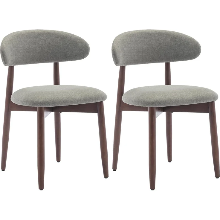COLAMY Esszimmerstühle 2er Set, Polsternder Stühle Esszimmer mit Rückenlehne, Moderne Küchenstühle Gepolstert, Stoff Dining Chairs mit Back und Holzbeinen für Esszimmer, Küche, Restaurant, Grün