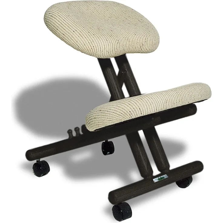 cinius Ergonomischer Stuhl Orthopädischer Kniestuhl Computerstuhl Kniehocker Stoff Schwarz/Natural Farbe