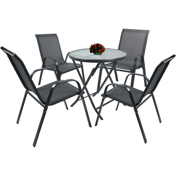 VCM Gartenmöbel-Set Sonlas 920591 Anthrazit H. 89 x B. 70 x T. 70 cm – Bild 1