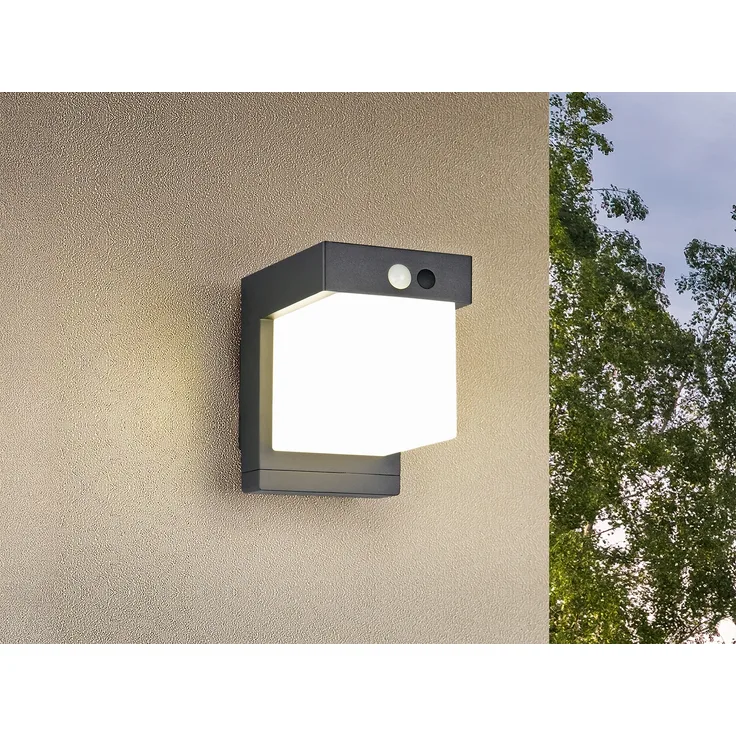 Außenwandleuchte COLOMBO Solar und Strom, Hybrid mit Bewegungsmelder