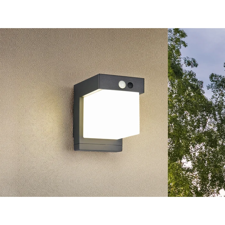 Außenwandleuchte COLOMBO Solar und Strom, Hybrid mit Bewegungsmelder – Bild 1