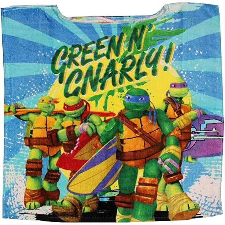 Teenage Mutant Ninja Turtles Badeponcho ohne Kapuze aus 100% Baumwolle 50x50 cm