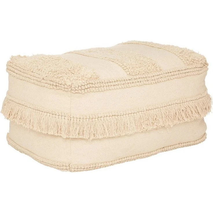 Sitzhocker Boho SEA VIEW, Fransen, recycelte Baumwolle, 65 x 45 x 35 cm – Bild 5