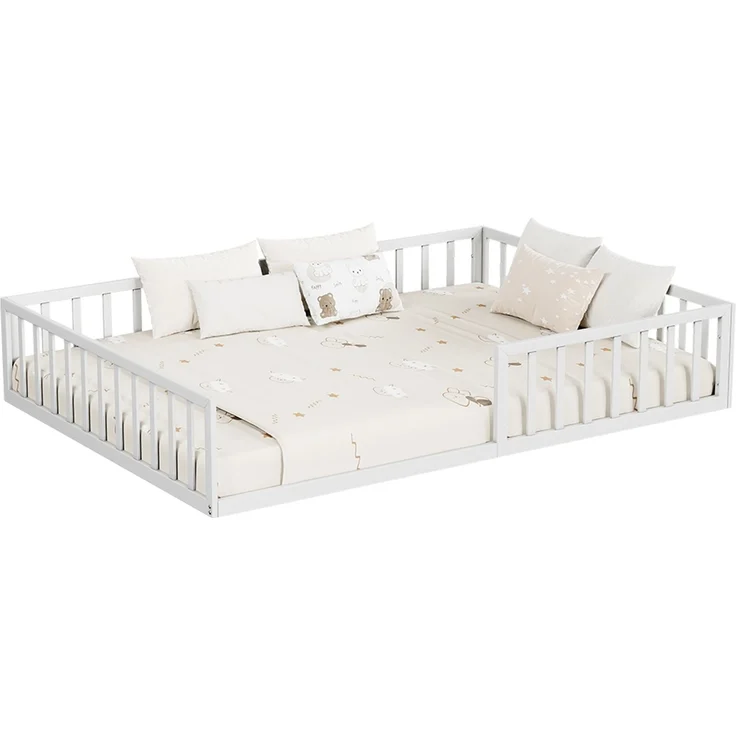 Bodenbett aus Metall Minno Weiß 140x200 mit Matratze Vitalispa – Bild 5