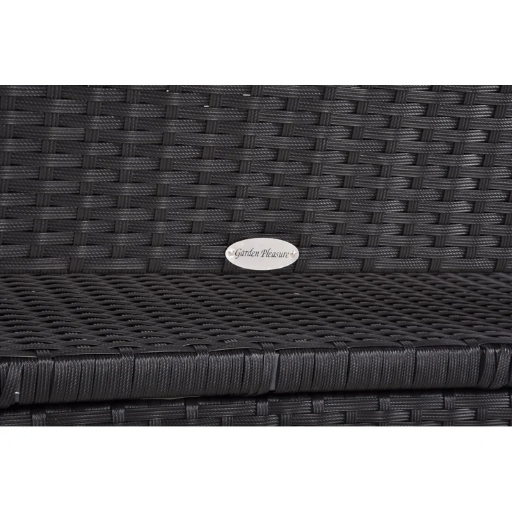 Parkbank VIVI mit Ablagefach - 117cm Breit, Kunststoff, Schwarz | Gartenbank Wetterfest Terrassenbank Sitzbank Outdoor – Bild 5