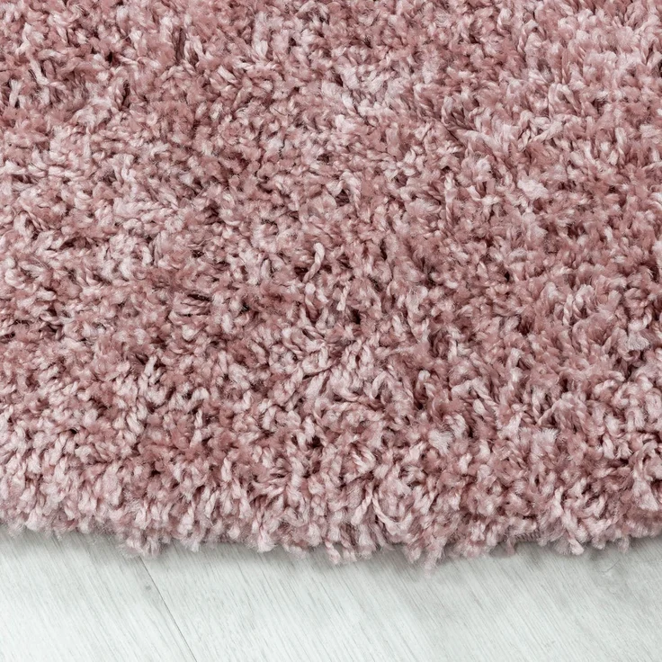 Carpetsale24 Shaggy Hochflor Teppich Wohnzimmer 250x350 (240x340 cm) Rosa - Modern Flauschiger Teppich Extra Weich, Pflegeleicht und Einfarbig - Teppich für Schlafzimmer, Esszimmer und Küche – Bild 6