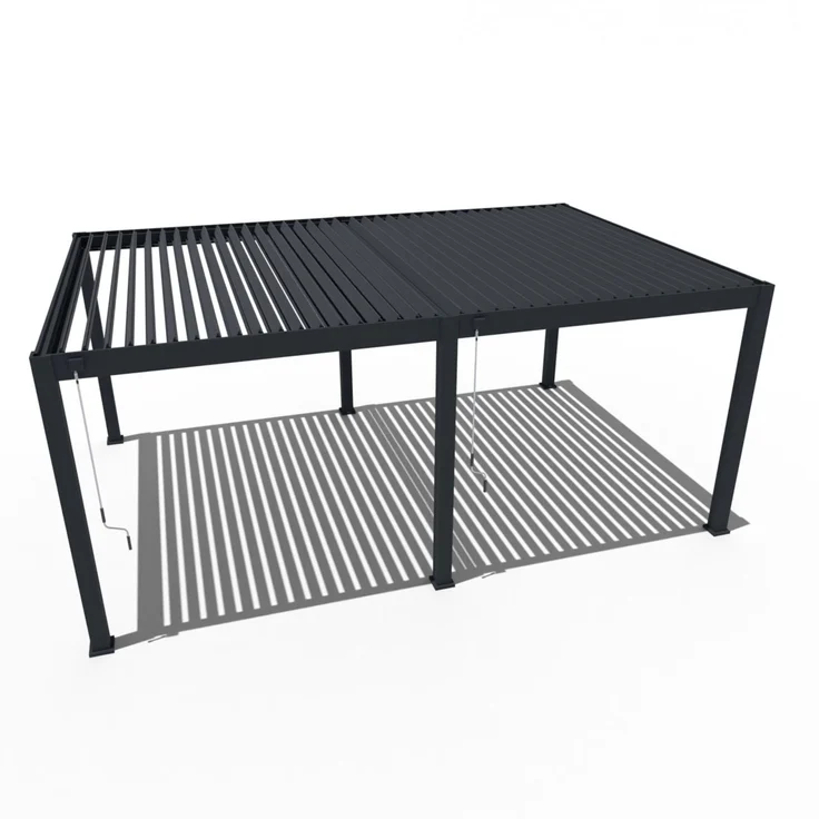 Weide Deluxe Plus | Pergola Voll Aluminium freistehend | 4 x 6 M | Lamellendach anthrazit – Bild 2