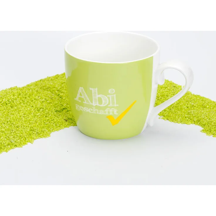 Henkelbecher Porzellan Abi geschafft 2018 lime 450 ml