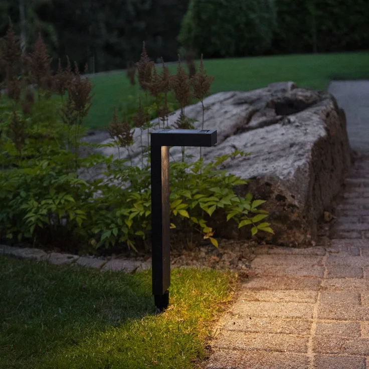 LED Solar Wegeleuchte Vicini, ca. 10x38 cm, warmweiße LED,