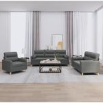 vidaXL 3-tlg. Sofagarnitur mit Kissen Dunkelgrau Stoff 3201553