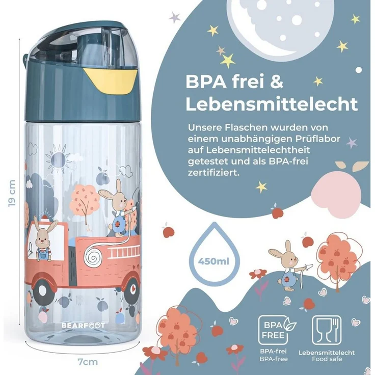 BEARFOOT Trinkflasche Trinkflasche Kinder, leichte Wasserflasche - Feuerwehr – Bild 3