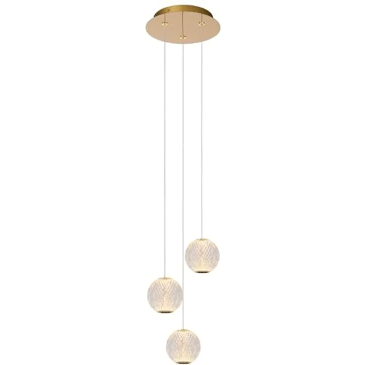 Lucide CINTRA Pendelleuchte, Ø 25 cm, dimmbar, LED 3x4,7W 2700K, transparent klar