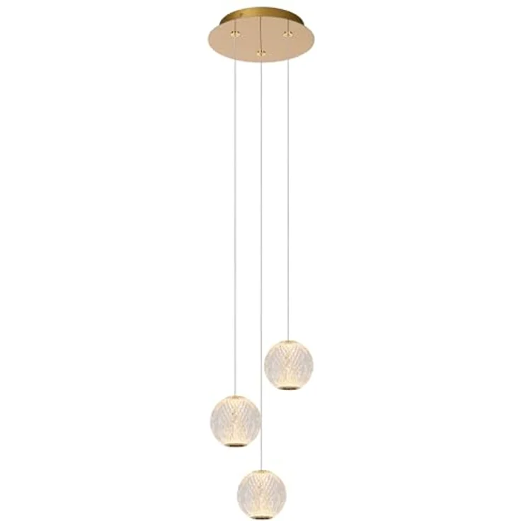 Lucide CINTRA Pendelleuchte, Ø 25 cm, dimmbar, LED 3x4,7W 2700K, transparent klar – Bild 1