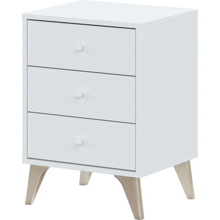Habitdesign Nachttisch, Bürobuch, kostengünstiges Modell, mattweißes Finish, Maße: 38 cm (Breite) x 45 cm (Höhe) x 34 cm (Tiefe) – Bild 1