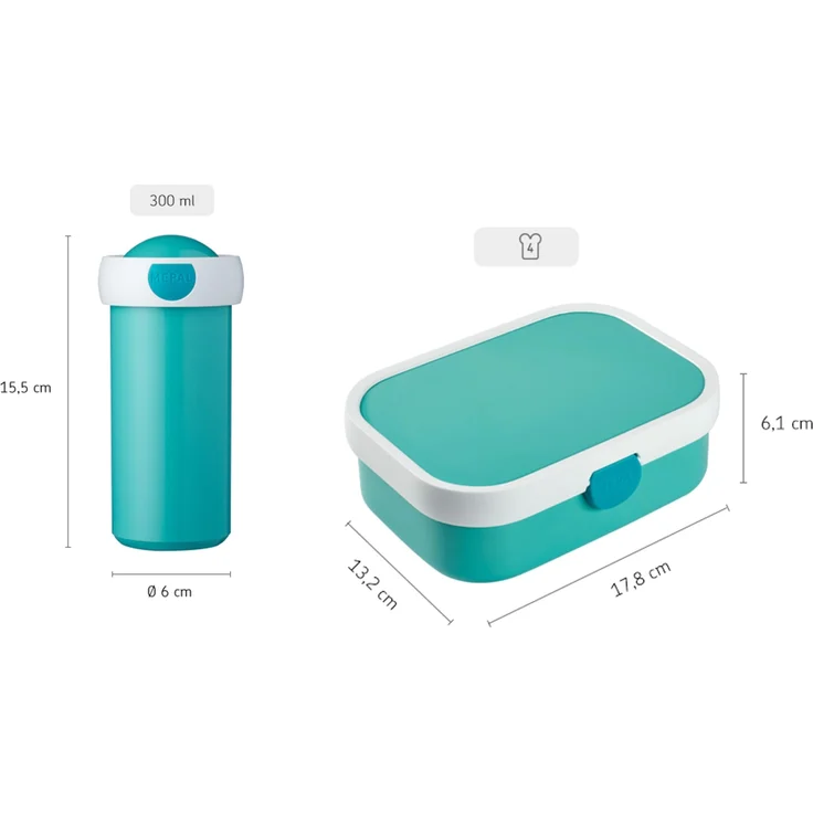 Mepal - Lunch-Set Campus - Lunch-Set für Kinder mit Verschlussbecher & Lunch Box - Lunch-Set für die Schule oder Unterwegs - Spülmaschinenfest & BPA-frei - 300 ml + 750 ml - Paw Patrol Pups – Bild 3