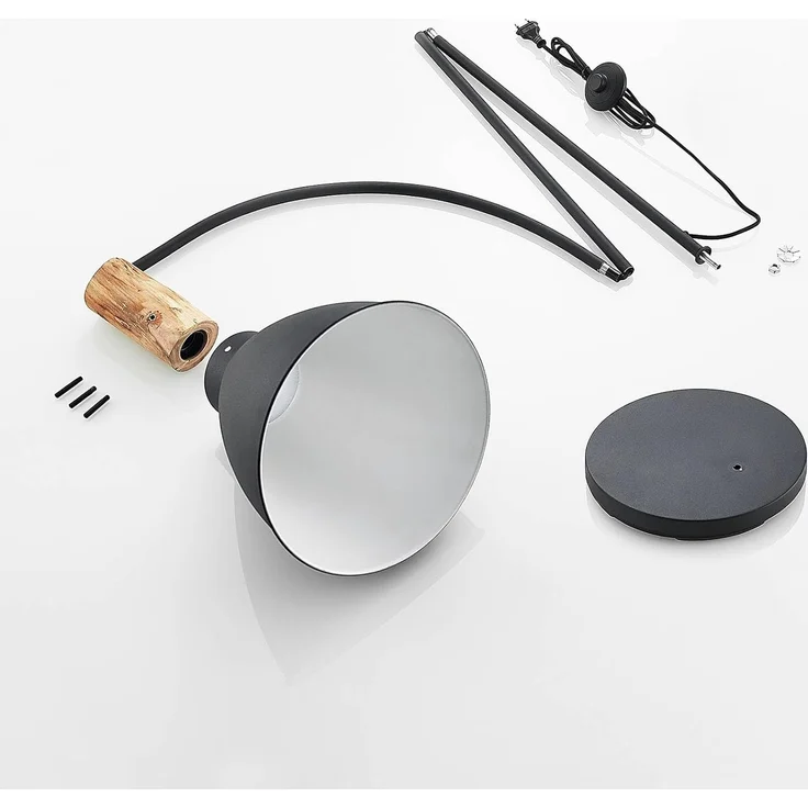 Lindby Stehlampe Trebale, Metall, Schwarz IP20, 1 x 60 W – Bild 8