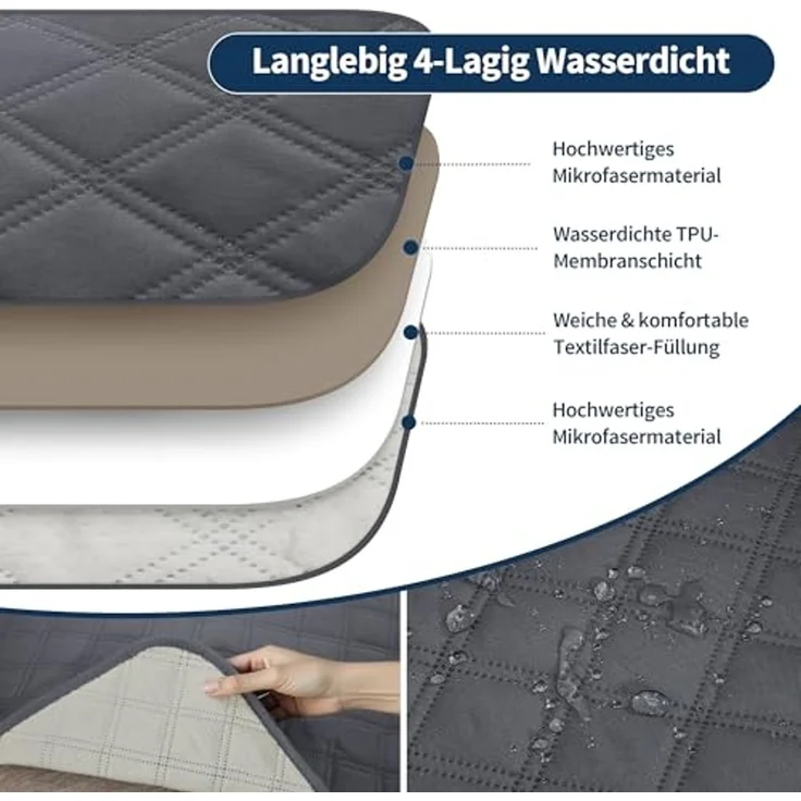 M MCombo Sesselschoner für Relaxsessel C1833 (Dunkelgrau/Mikrofaser) – Bild 5