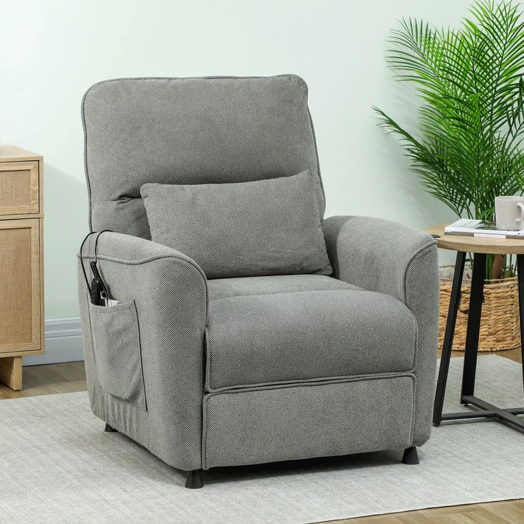 Wohnora-Relaxsessel Fernsehsessel Elektrisch mit Liegefunktion Heizung Vibrationsmassage,H 1020cm x T 880cm x B 930cm,Dunkelgrau – Bild 3
